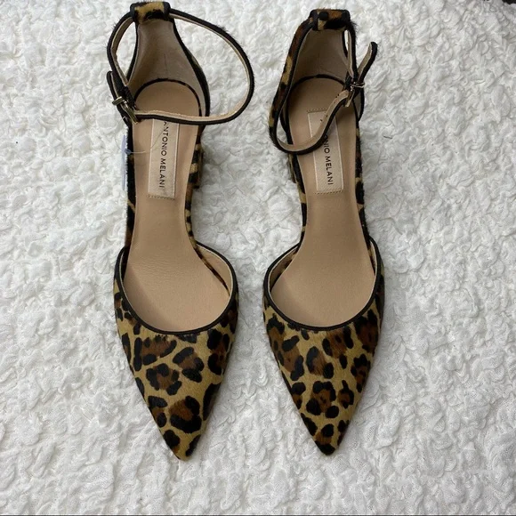 Antonio Melani Leopard Print Heels Size 6.5M - Picture 2 of 6